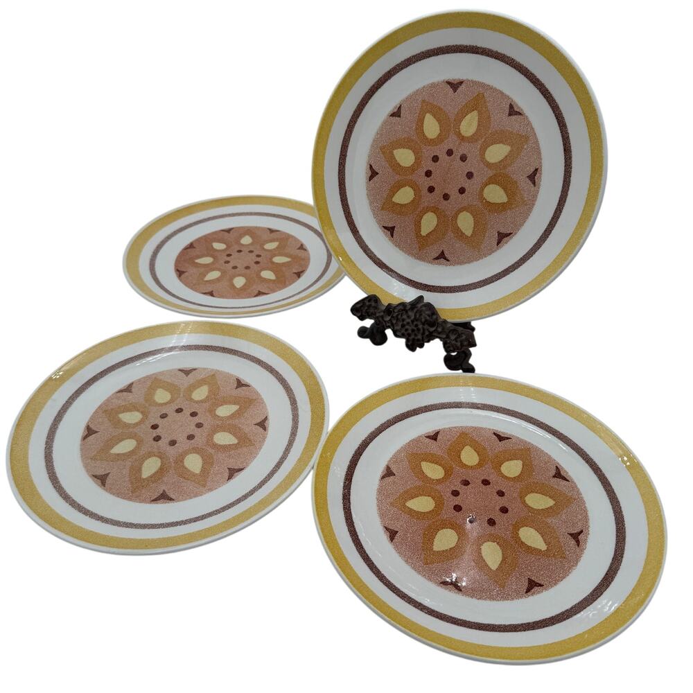 Vintage "Yellow Star" Dinner Plates by Taylor Smith Taylor (TST) Set of 4
